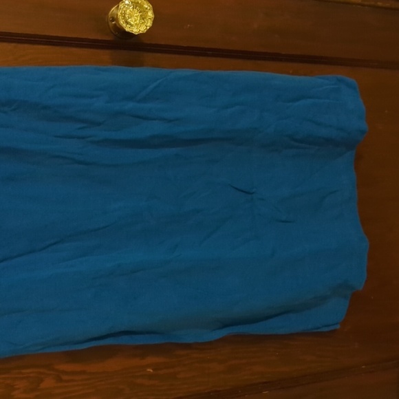 Talbots Cobalt Blue Crochet Short Sleeve Cotton Sheath Dress Size Medium Petite - Picture 3 of 7